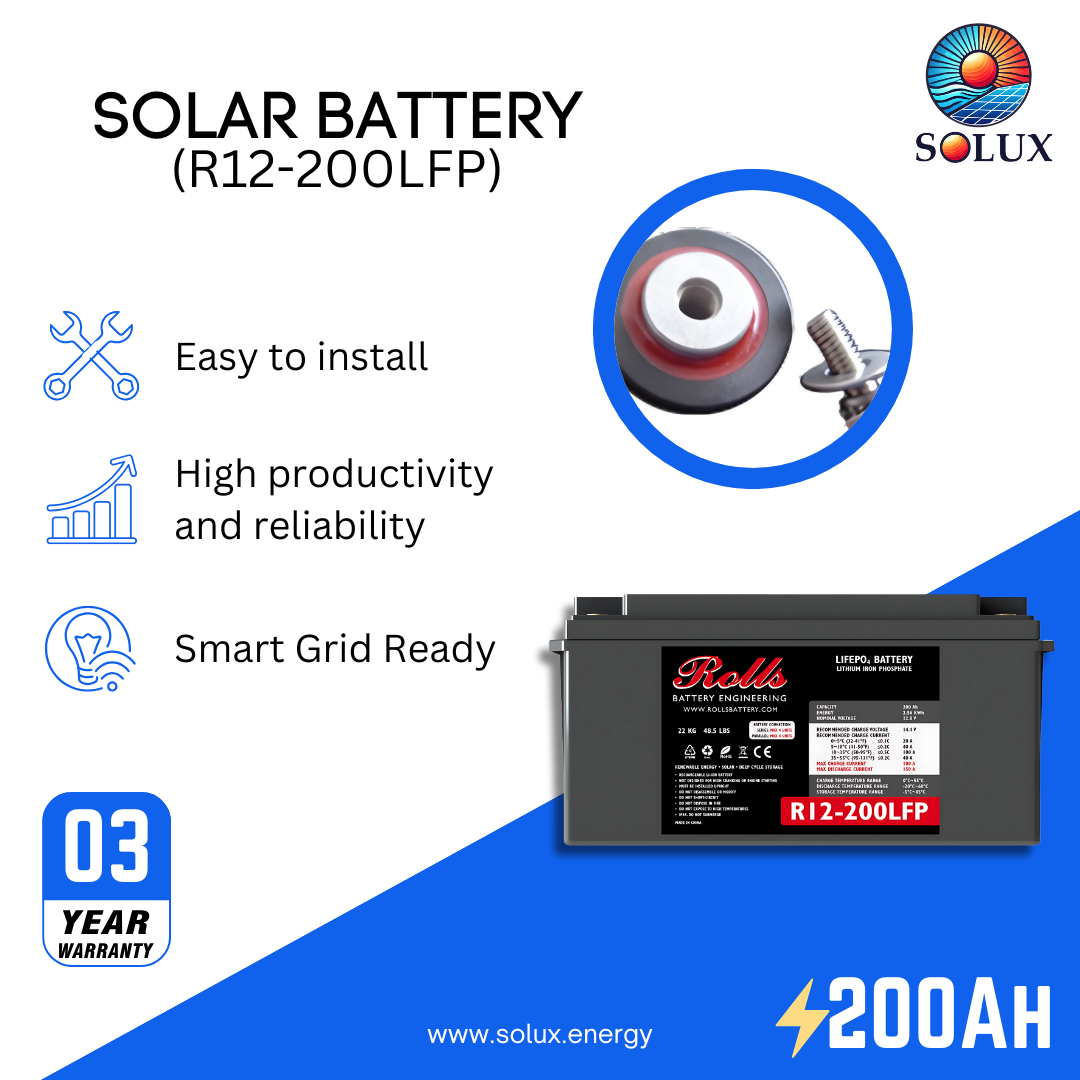 This is an image of Rolls Surrette R12-200LFP 12v 200Ah Lithium Solar Batteries